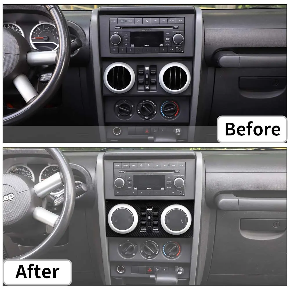 For 2007-2010 Jeep Wrangler JK JKU Central Control Window Button Panel Trim Cover - Image 2