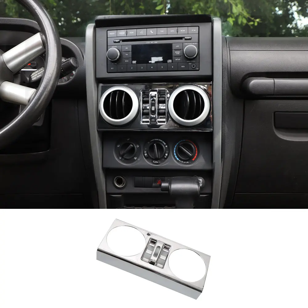 For 2007-2010 Jeep Wrangler JK JKU Central Control Window Button Panel Trim Cover - Image 9