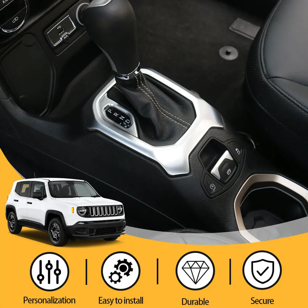 For 2015-2017 Jeep Renegade Central Gear Shift Panel Trim Cover Decor Frame - Image 7