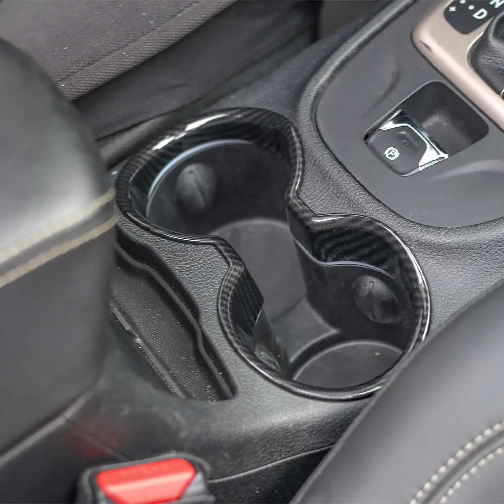 For 2014-2019 Jeep Cherokee Central Water Cup Holder Ring Decor Cover Trim - Image 3
