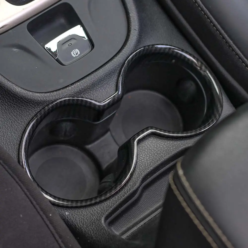 For 2014-2019 Jeep Cherokee Central Water Cup Holder Ring Decor Cover Trim - Image 4