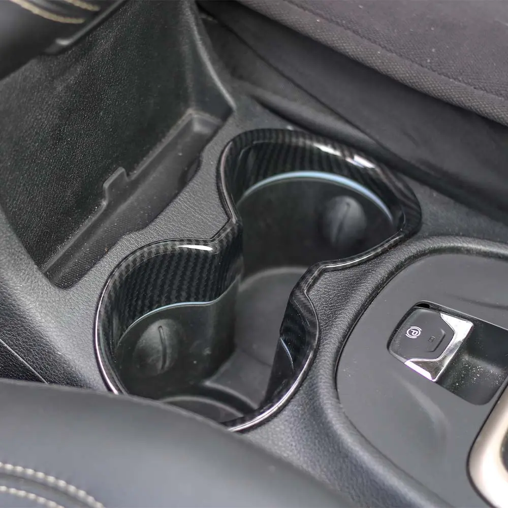 For 2014-2019 Jeep Cherokee Central Water Cup Holder Ring Decor Cover Trim - Image 6