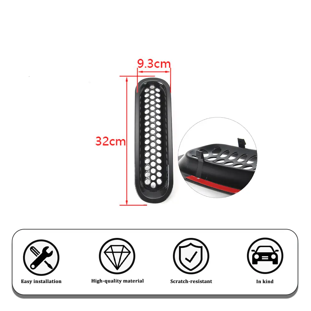 For 2007-2018 Jeep Wrangler JK JKU Clip-in Mesh Grille Inserts Trim - Image 10