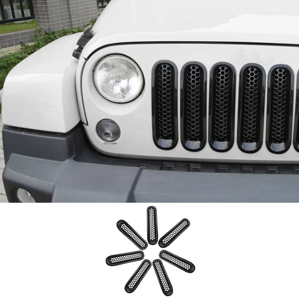 For 2007-2018 Jeep Wrangler JK JKU Clip-in Mesh Grille Inserts Trim - Image 12