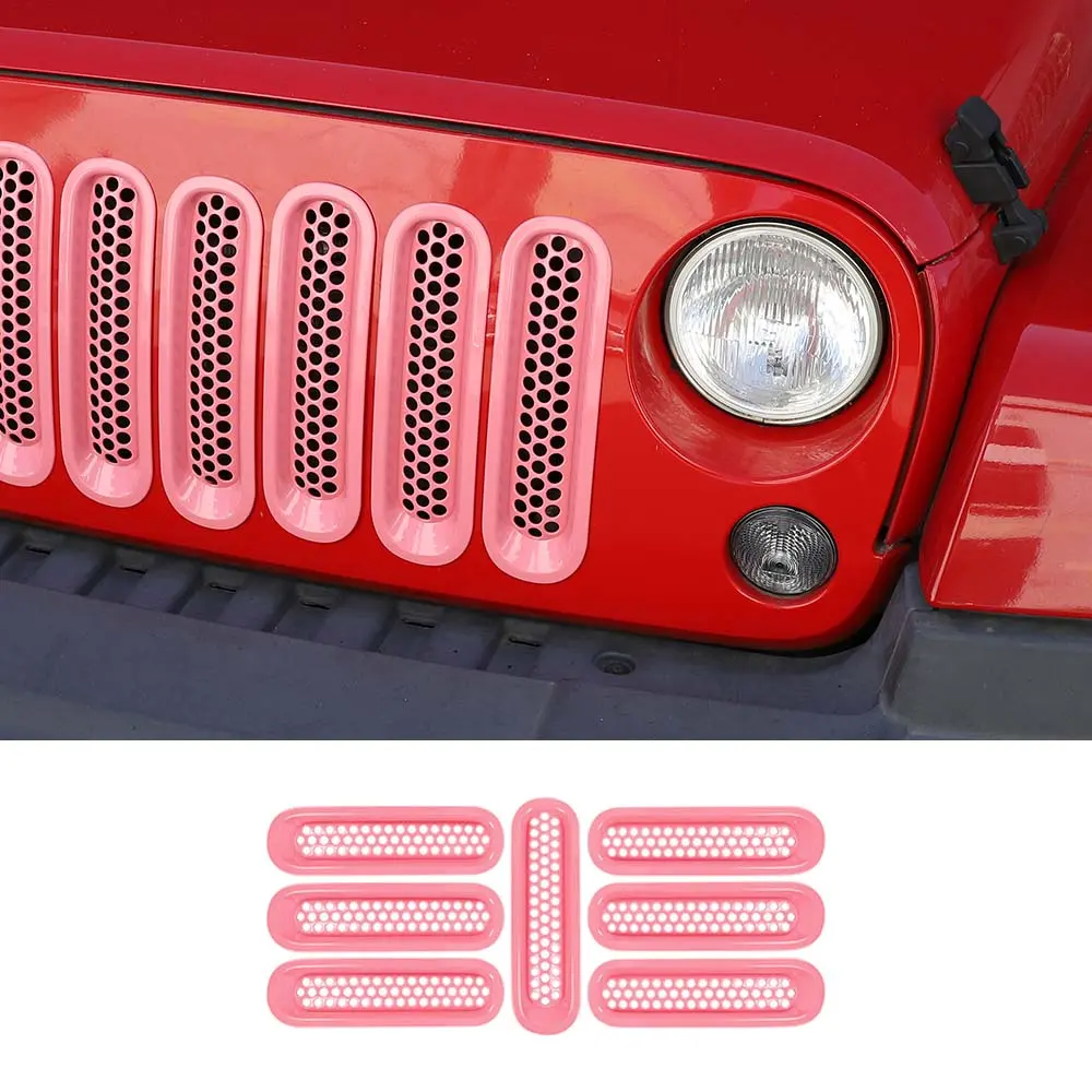 For 2007-2018 Jeep Wrangler JK JKU Clip-in Mesh Grille Inserts Trim - Image 13