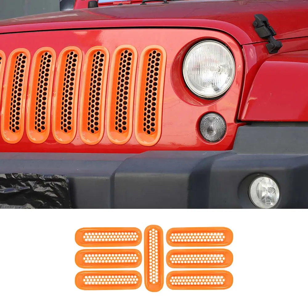 For 2007-2018 Jeep Wrangler JK JKU Clip-in Mesh Grille Inserts Trim - Image 14