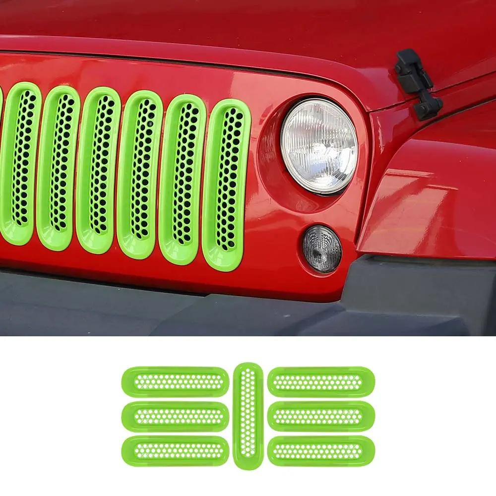 For 2007-2018 Jeep Wrangler JK JKU Clip-in Mesh Grille Inserts Trim - Image 15