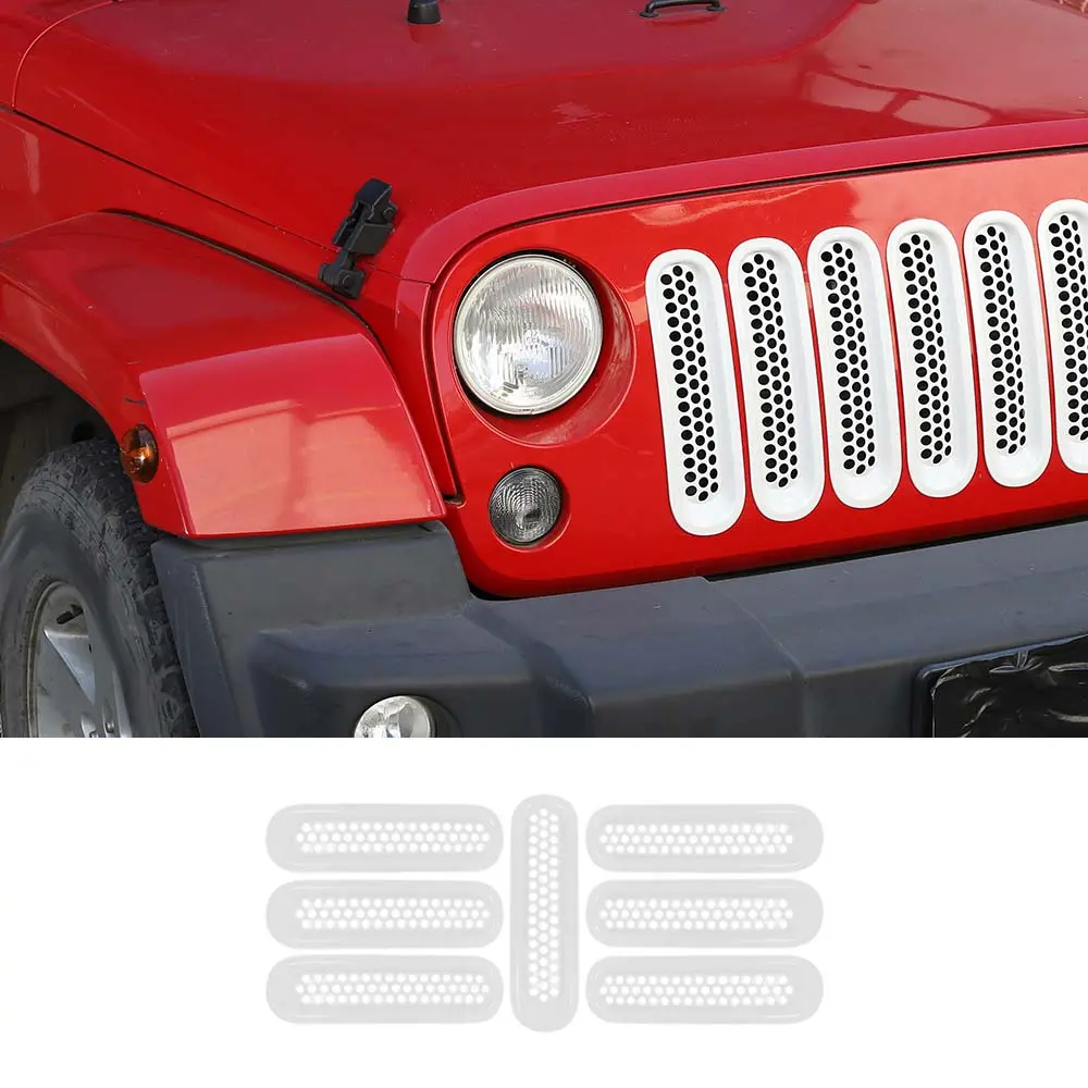 For 2007-2018 Jeep Wrangler JK JKU Clip-in Mesh Grille Inserts Trim - Image 16