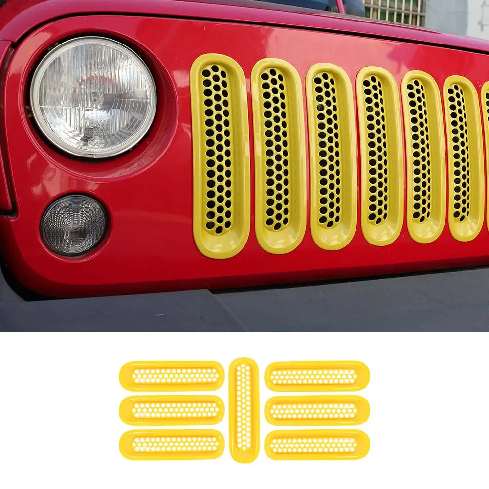 For 2007-2018 Jeep Wrangler JK JKU Clip-in Mesh Grille Inserts Trim - Image 17