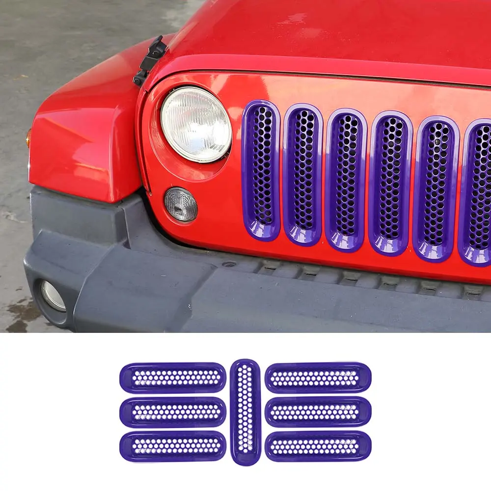 For 2007-2018 Jeep Wrangler JK JKU Clip-in Mesh Grille Inserts Trim - Image 18