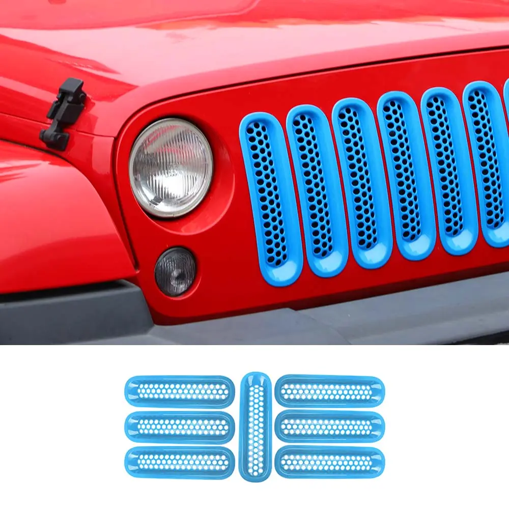 For 2007-2018 Jeep Wrangler JK JKU Clip-in Mesh Grille Inserts Trim - Image 21