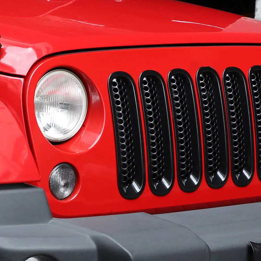 For 2007-2018 Jeep Wrangler JK JKU Clip-in Mesh Grille Inserts Trim - Image 5