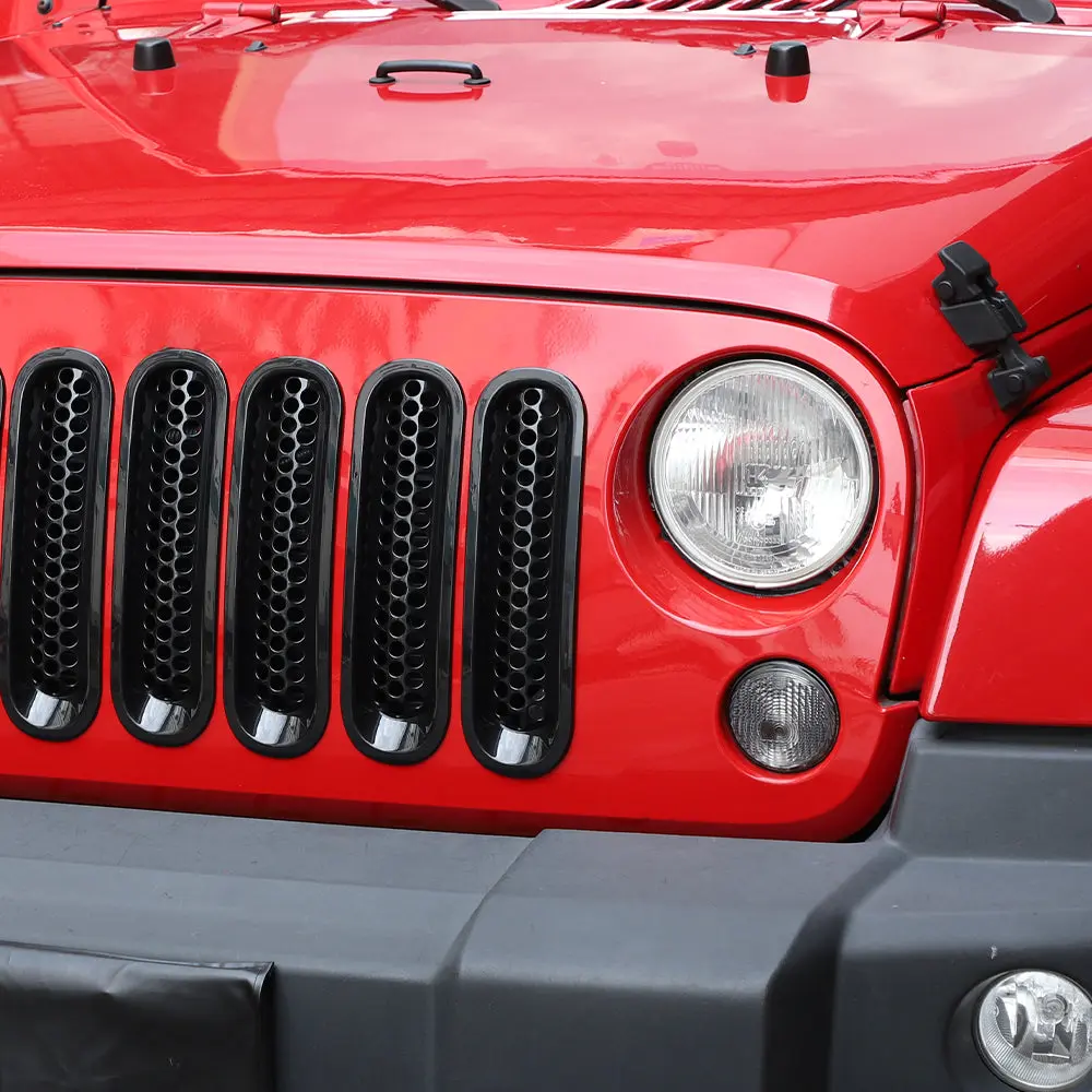 For 2007-2018 Jeep Wrangler JK JKU Clip-in Mesh Grille Inserts Trim - Image 6