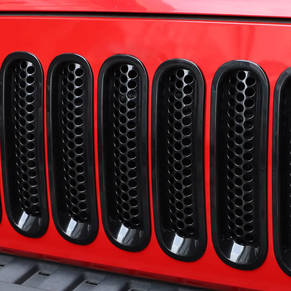 For 2007-2018 Jeep Wrangler JK JKU Clip-in Mesh Grille Inserts Trim - Image 7