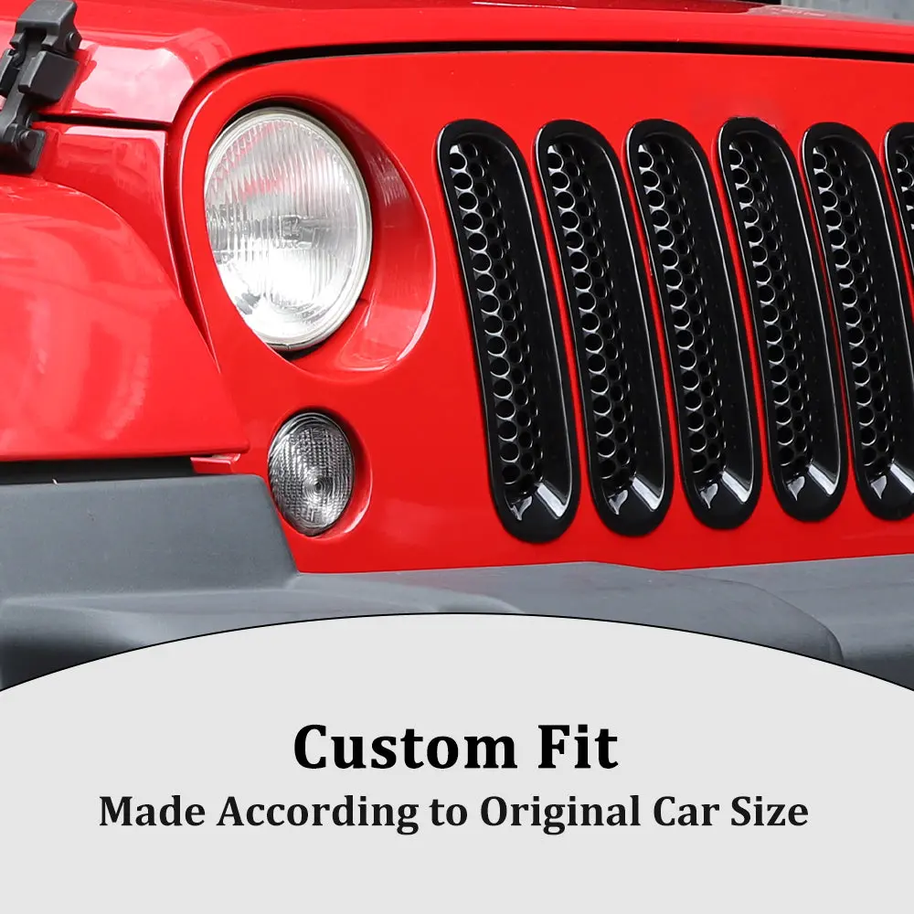For 2007-2018 Jeep Wrangler JK JKU Clip-in Mesh Grille Inserts Trim - Image 8