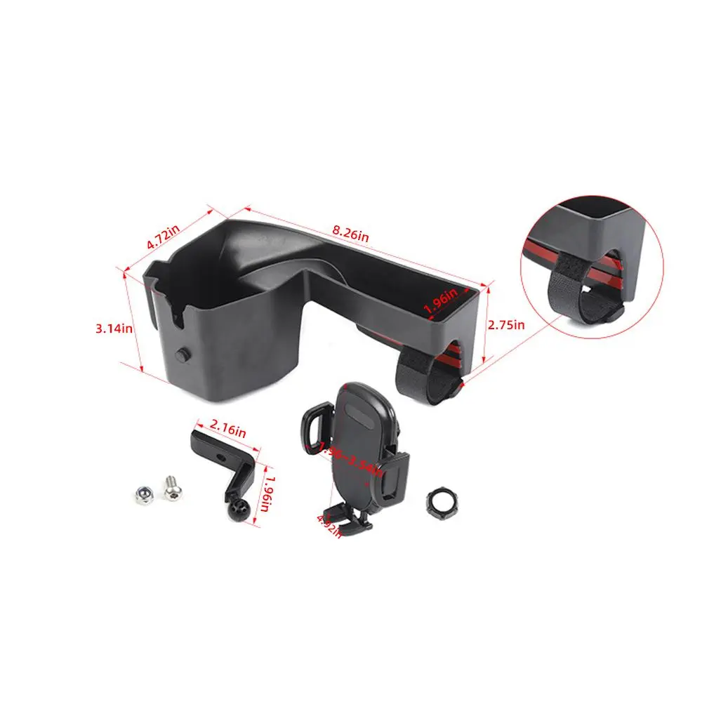 For 2011-2018 Jeep Wrangler JK Co-pilot Grab Bar Mount Mobile Phone Holder Bracket Storage Box - Image 8