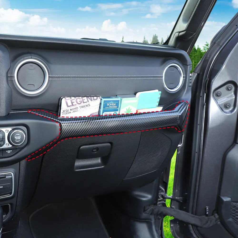 For 2018-2023 Jeep Wrangler JL JLU & Gladiator JT Co-Pilot Grab Bar Handle Storage Box Cover Trim - Image 3