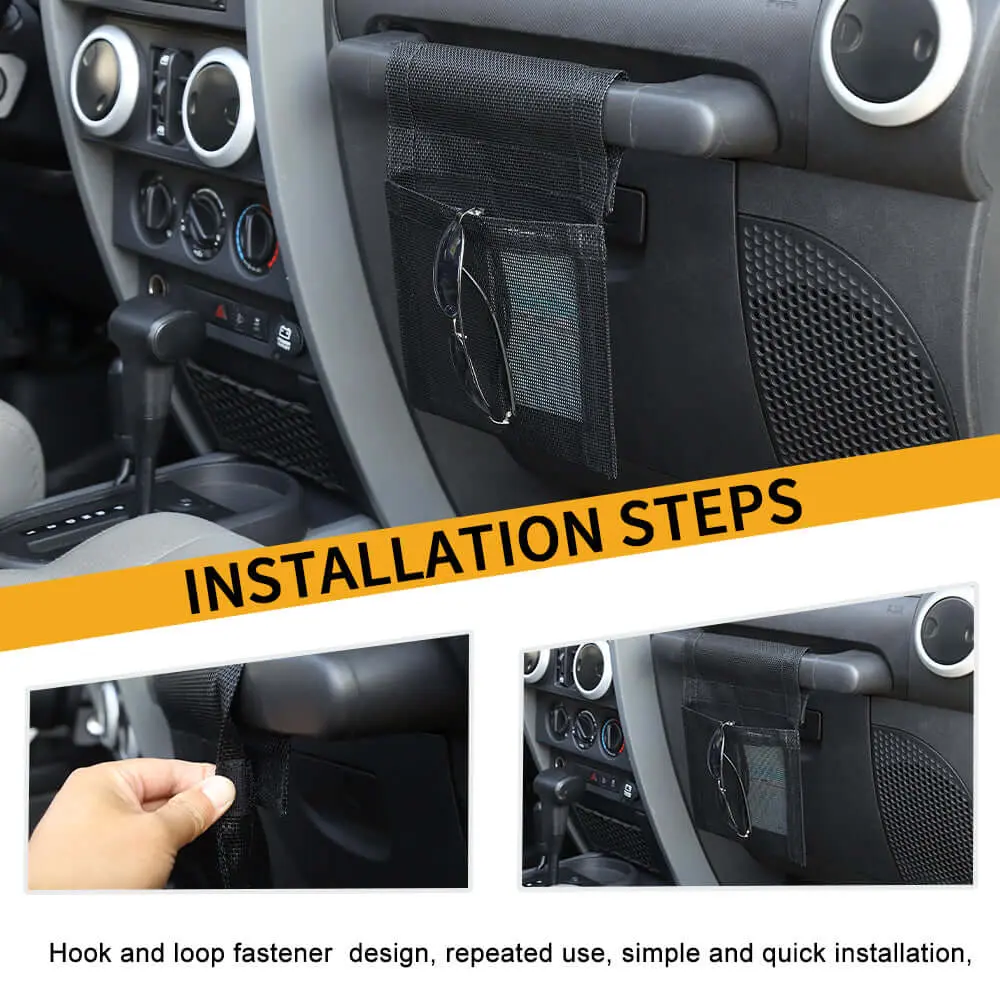 For Jeep Wrangler CJ YJ TJ JK JKU JL Co-Pilot Grab Bar Handle Hanging Storage Bags - Image 5