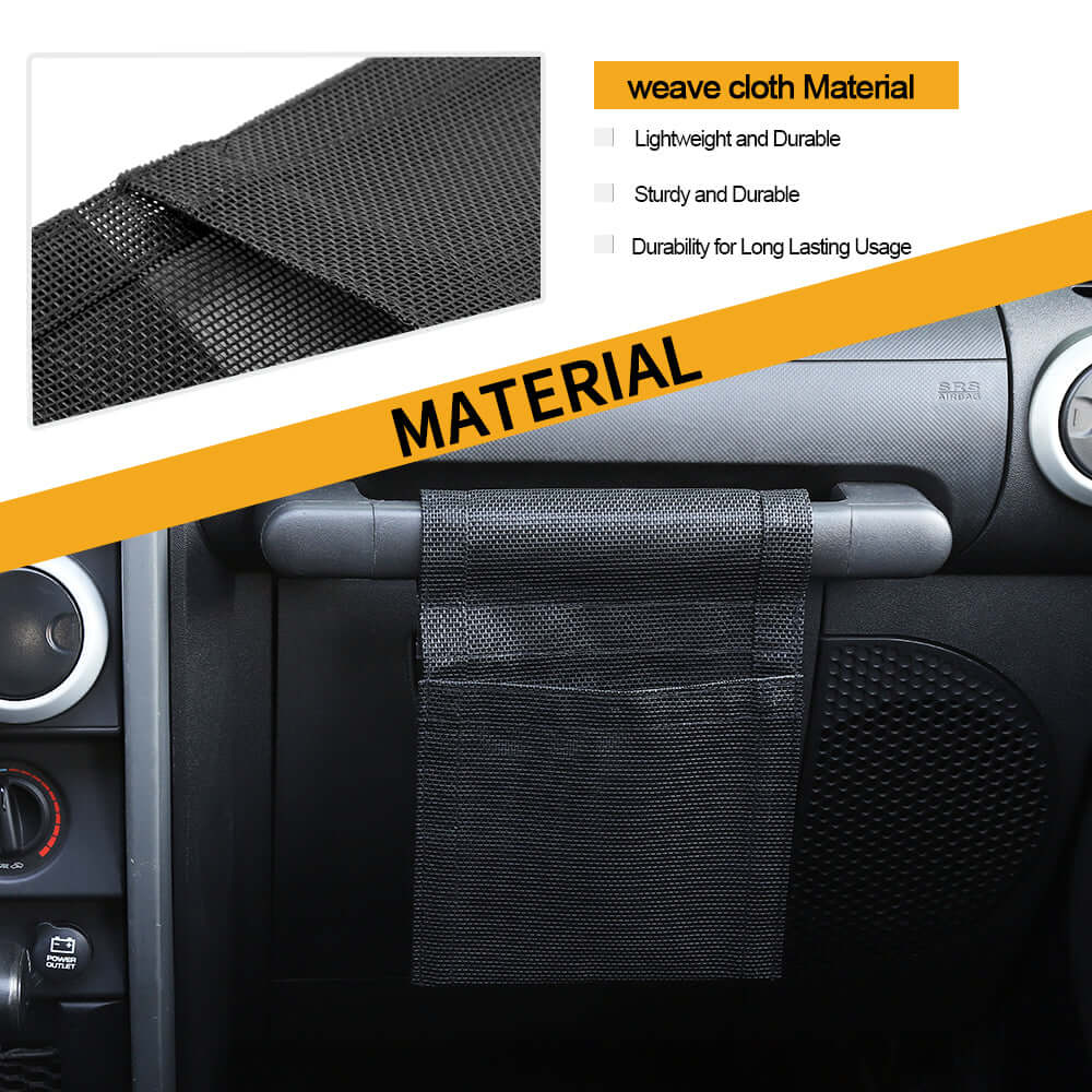 For Jeep Wrangler CJ YJ TJ JK JKU JL Co-Pilot Grab Bar Handle Hanging Storage Bags - Image 6