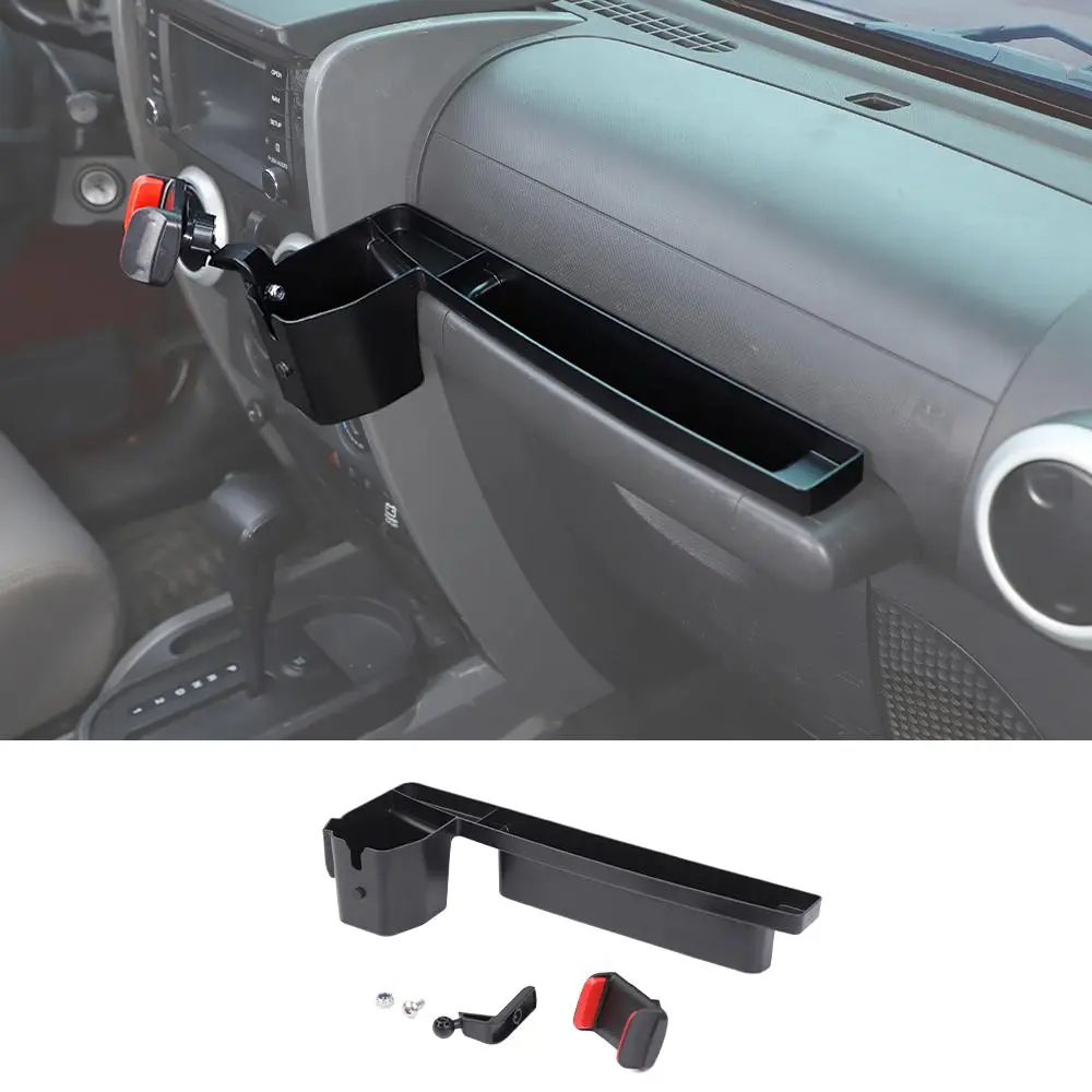 For 2007-2010 Jeep Wrangler JK Co-pilot Grab Bar Handle Storage Box & Phone Holder Base