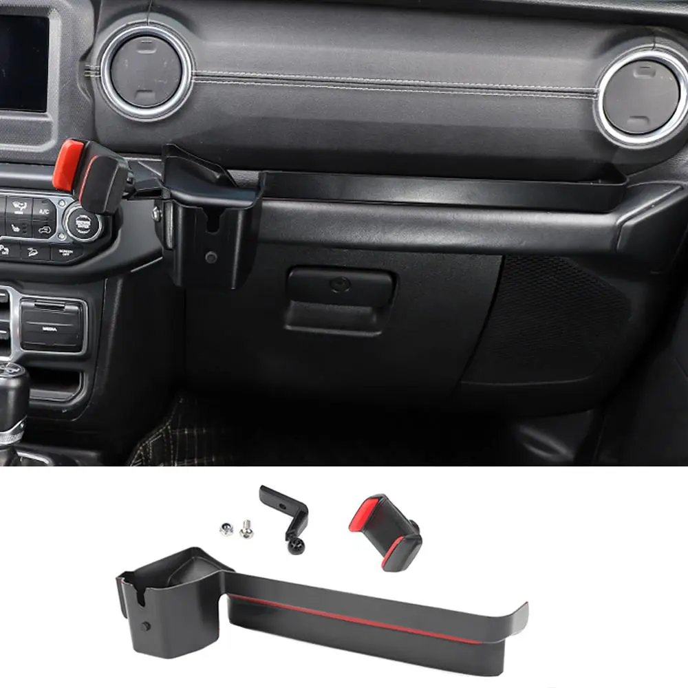 For 2018-2023 Jeep Wrangler JL/ Gladiator JT Co-pilot Grab Bar Handle Storage Box Phone Holder Base