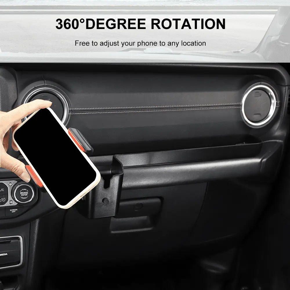 For 2018-2023 Jeep Wrangler JL/ Gladiator JT Co-pilot Grab Bar Handle Storage Box Phone Holder Base - Image 3