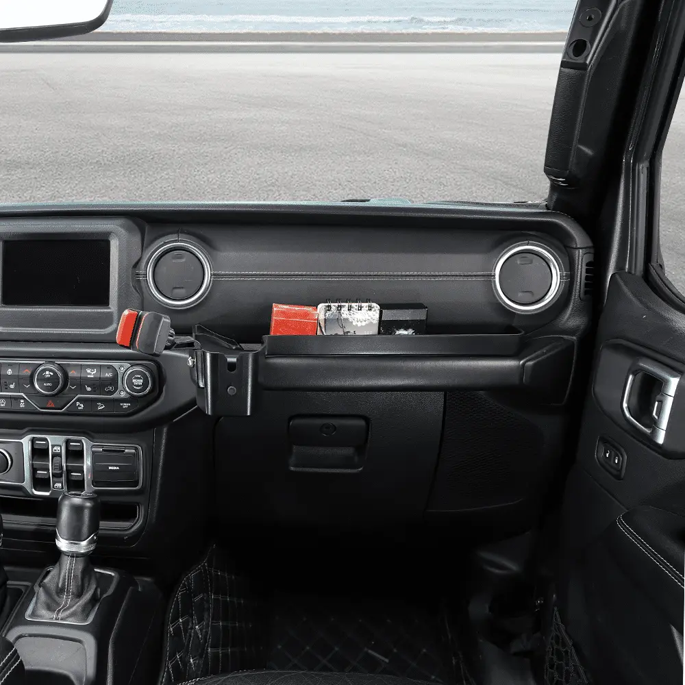For 2018-2023 Jeep Wrangler JL/ Gladiator JT Co-pilot Grab Bar Handle Storage Box Phone Holder Base - Image 4