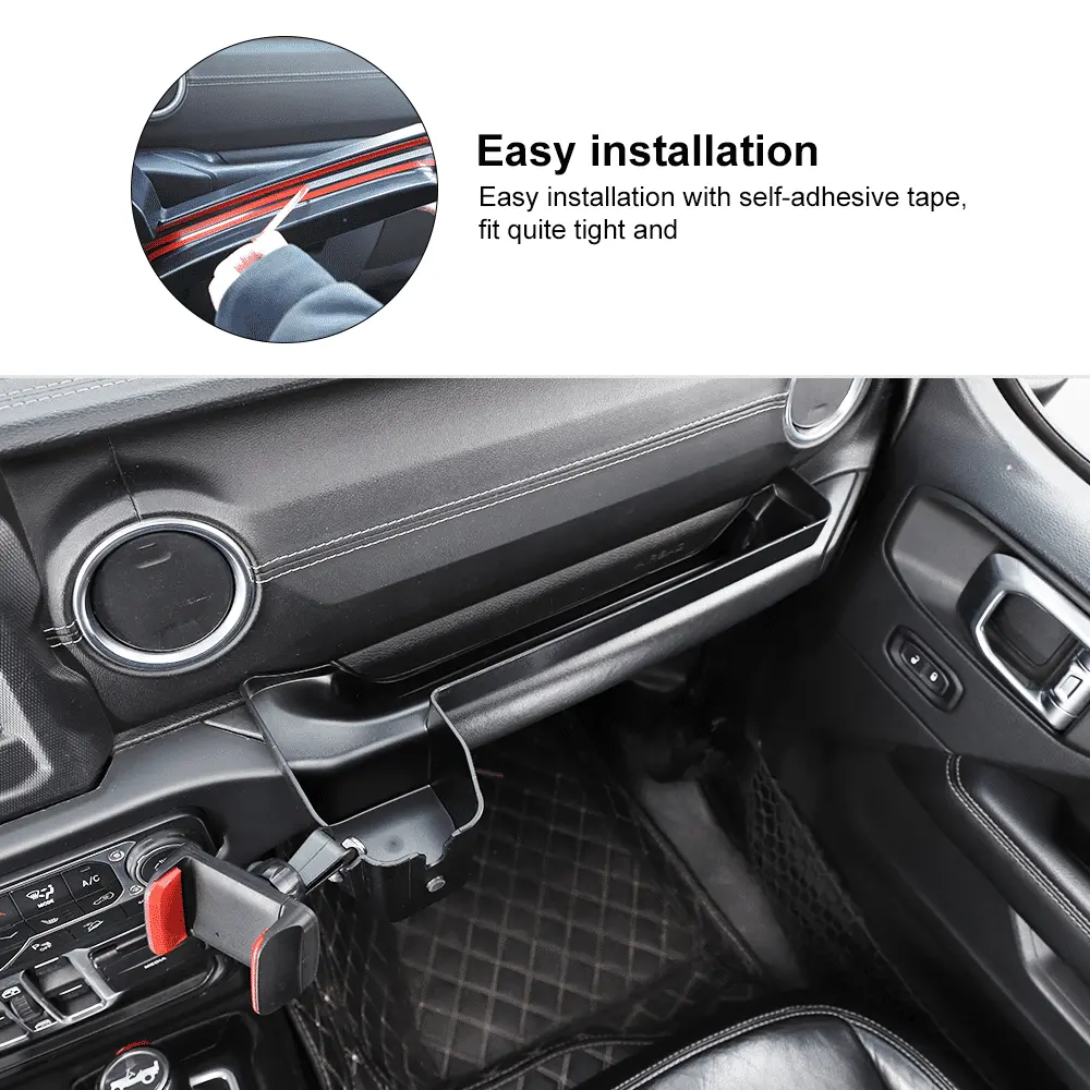 For 2018-2023 Jeep Wrangler JL/ Gladiator JT Co-pilot Grab Bar Handle Storage Box Phone Holder Base - Image 5