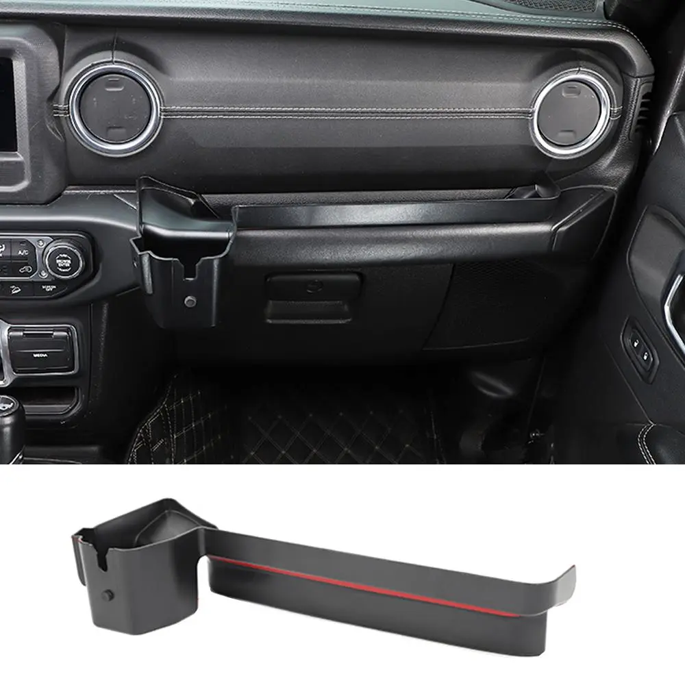 For 2018-2023 Jeep Wrangler JL/ Gladiator JT Co-pilot Grab Bar Handle Storage Box Phone Holder Base - Image 9
