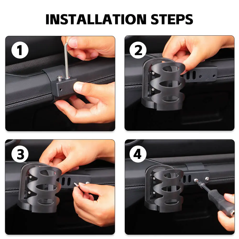 For 2024+ Jeep Wrangler JL & Gladiator JT Co-pilot Handlebar Water Cup Holder Mount Bracker - Image 5