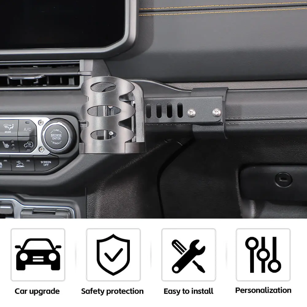 For 2024+ Jeep Wrangler JL & Gladiator JT Co-pilot Handlebar Water Cup Holder Mount Bracker - Image 6