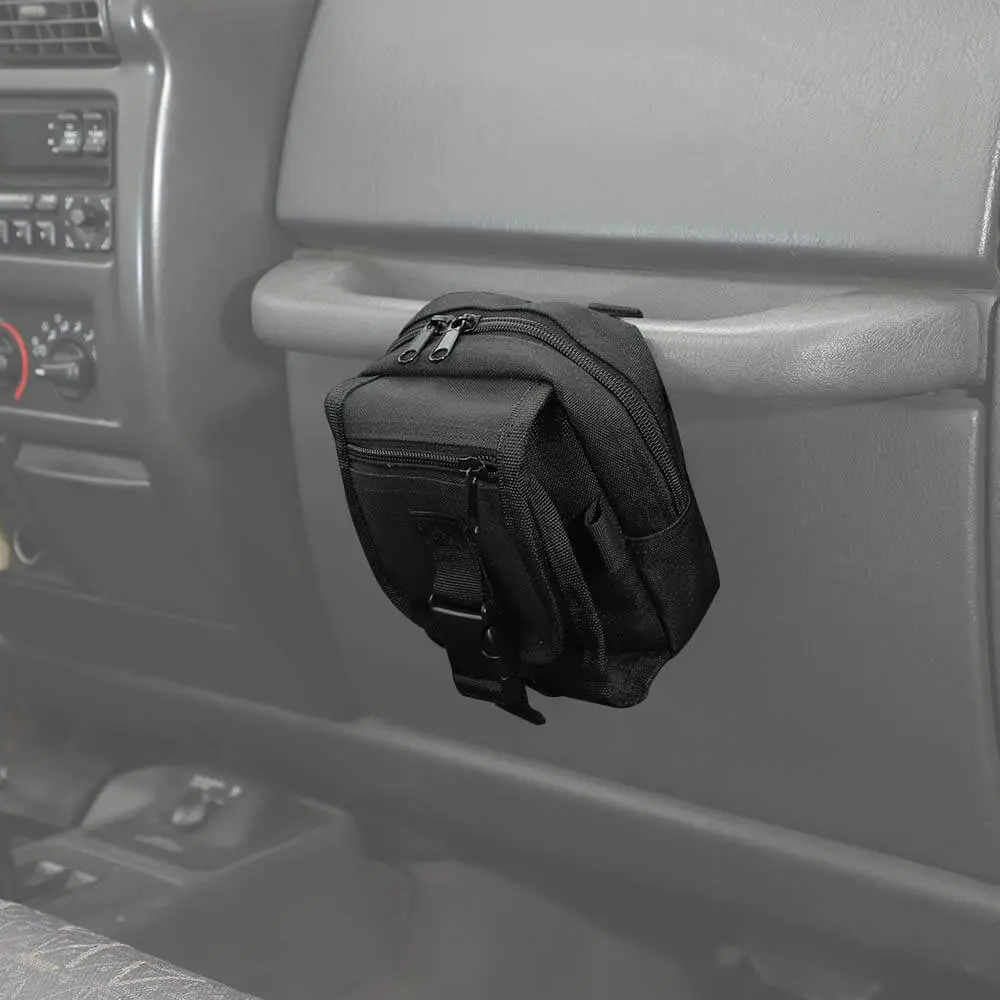 For 1997+ Jeep Wrangler YJ CJ TJ JK JL JT Co-Pilot Grab Bar Storage Bag Organizer Black - Image 4