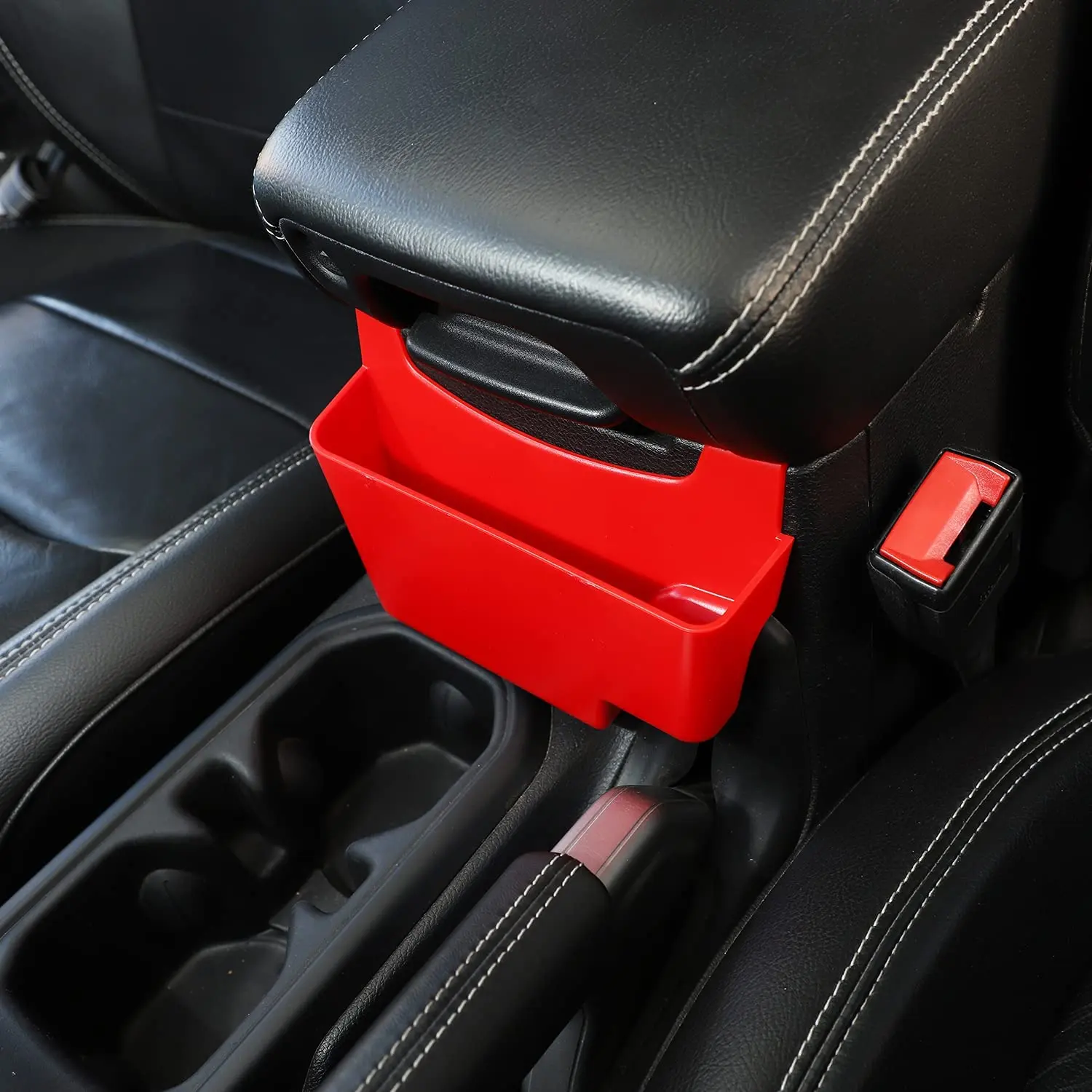 For 2018+ Jeep Wrangler JL JLU & Gladiator JT Front Center Console Armrest Organizer Storage Box Black - Image 4