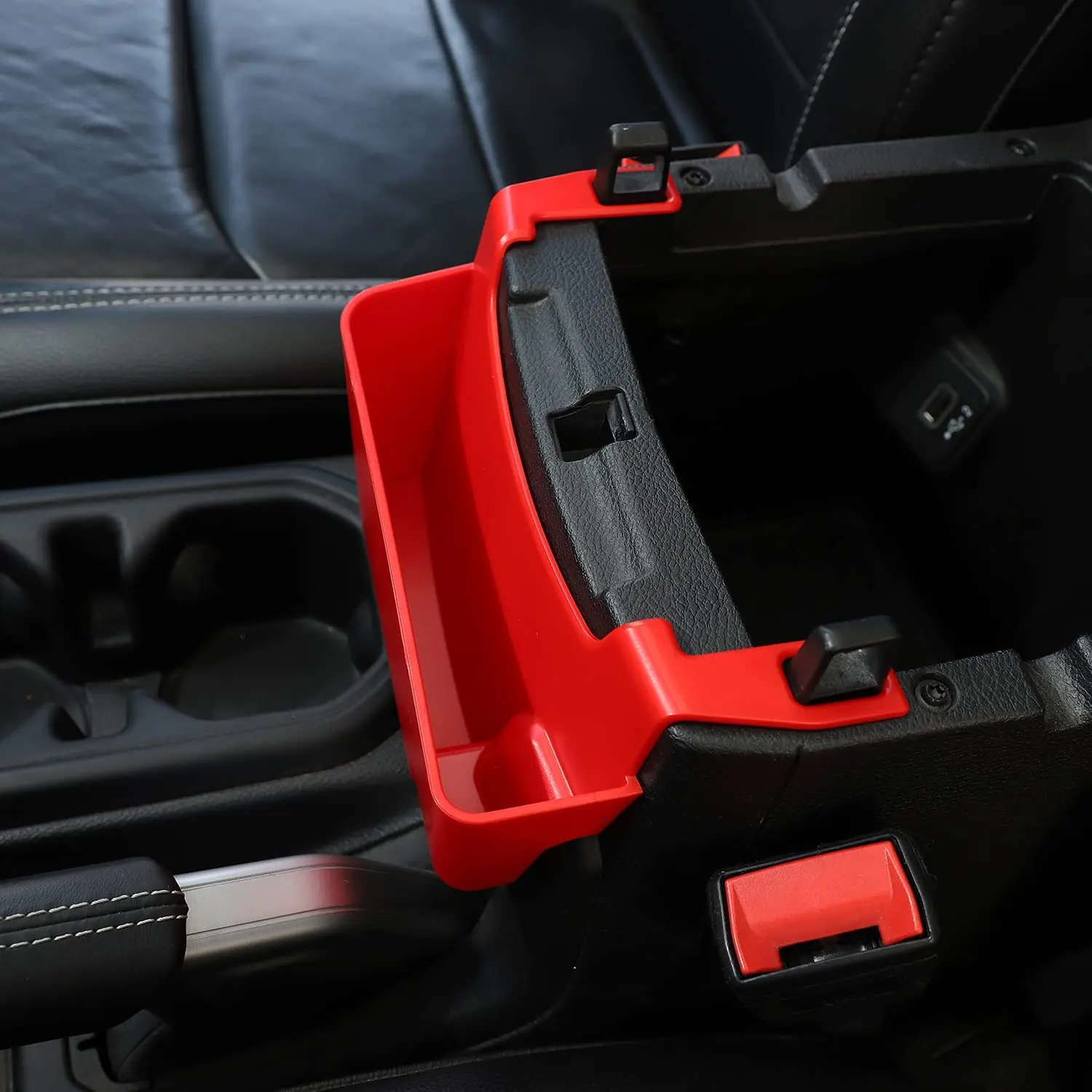 For 2018+ Jeep Wrangler JL JLU & Gladiator JT Front Center Console Armrest Organizer Storage Box Black - Image 5