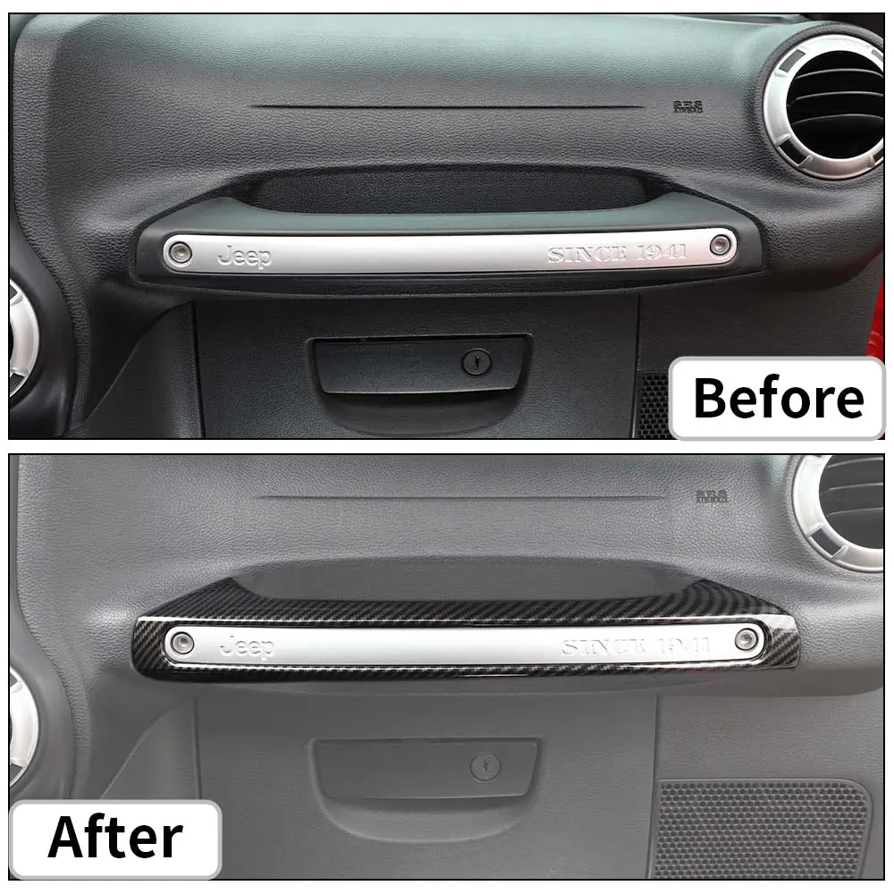 For 2011-2018 Jeep Wrangler JK Copilot Handle Decor Cover Trim Strips - Image 2