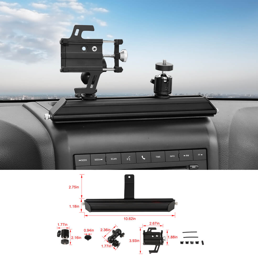 For 2011-2018 Jeep Wrangler JK JKU Dash Camera & Phone Holder Mount Stand - Image 10