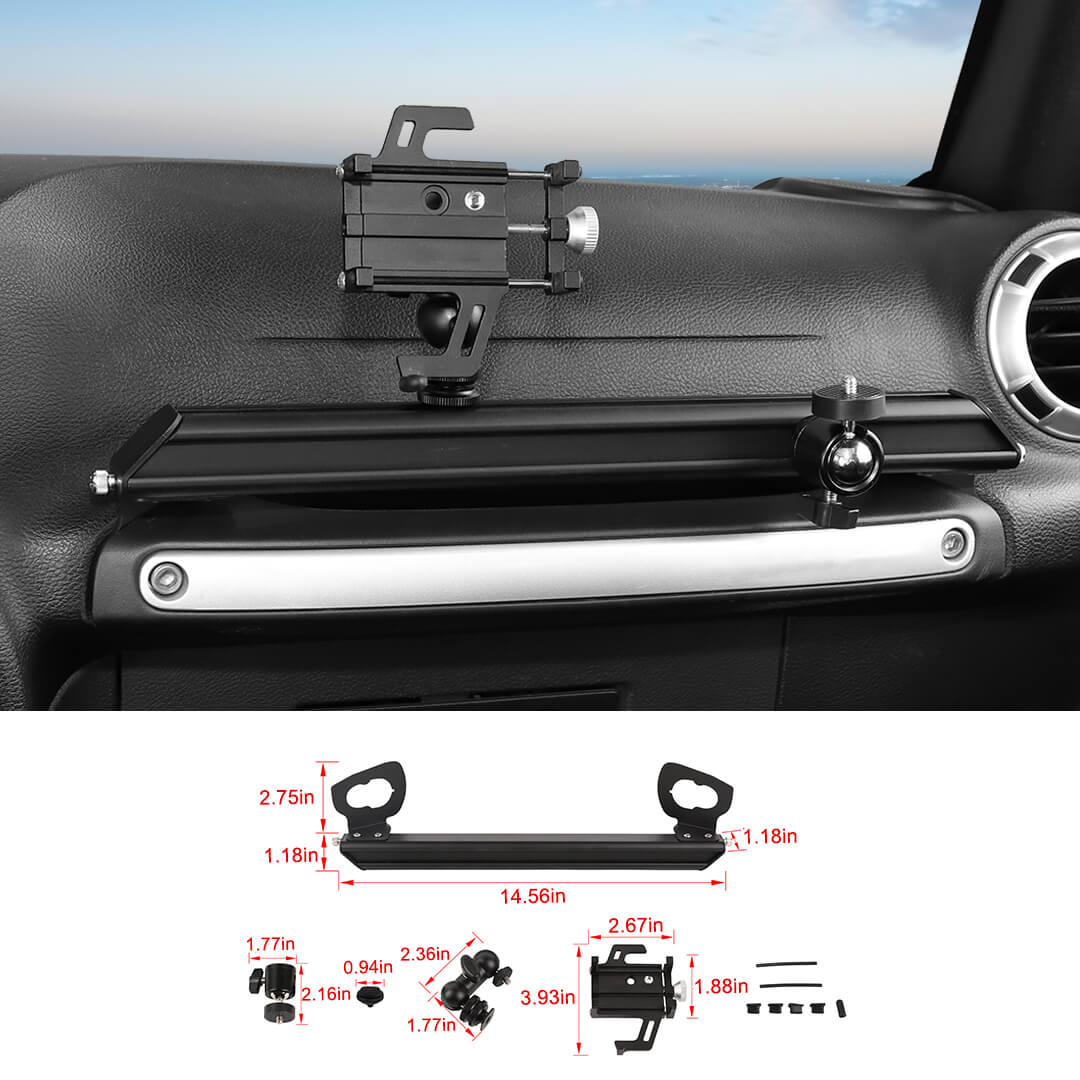 For 2011-2018 Jeep Wrangler JK JKU Dash Camera & Phone Holder Mount Stand - Image 13