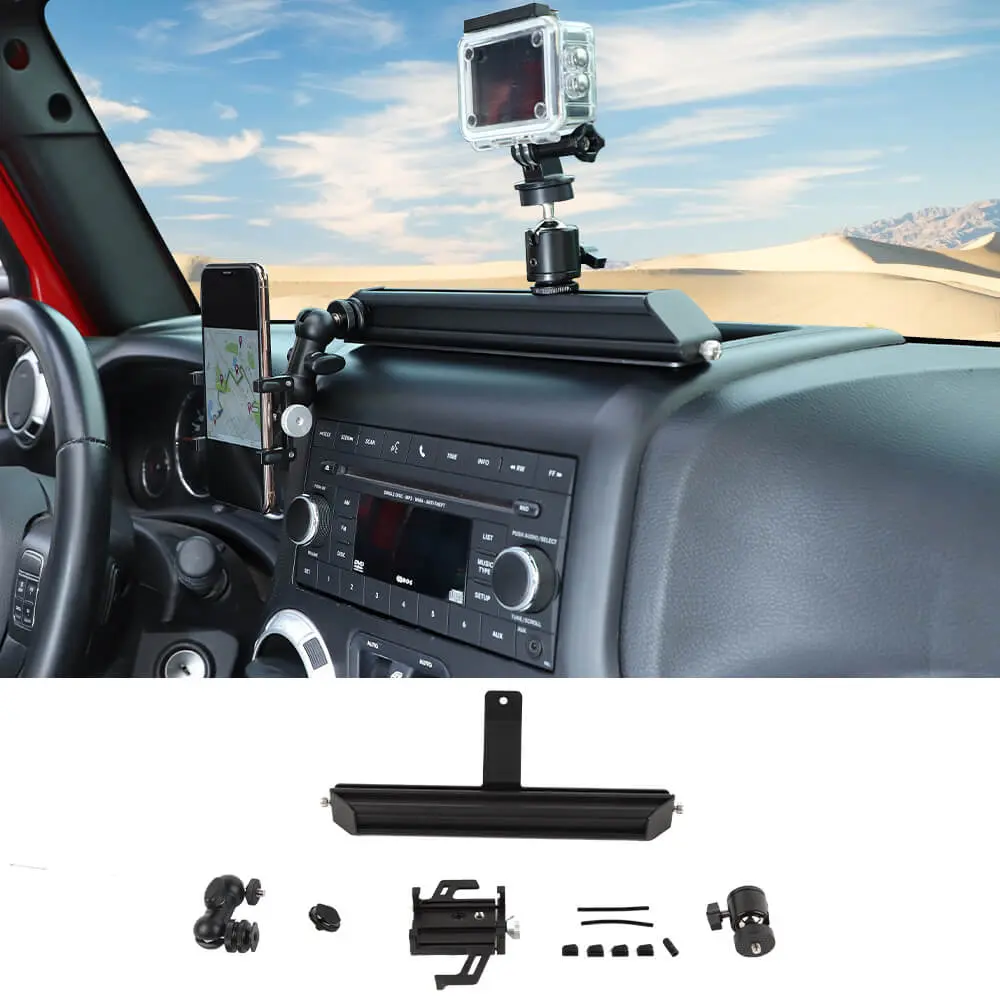 For 2011-2018 Jeep Wrangler JK JKU Dash Camera & Phone Holder Mount Stand - Image 15