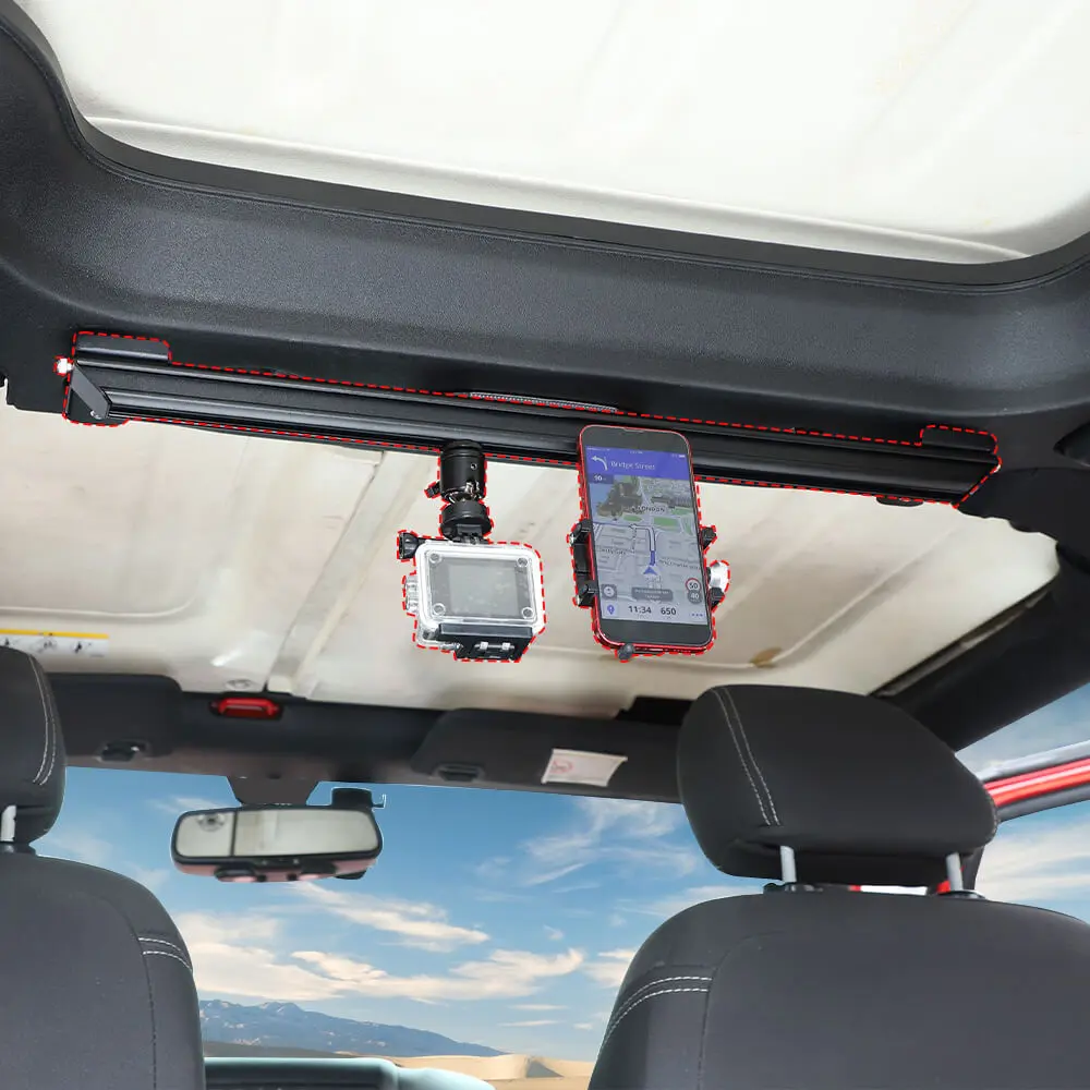 For 2011-2018 Jeep Wrangler JK JKU Dash Camera & Phone Holder Mount Stand - Image 4