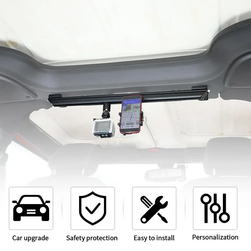 For 2011-2018 Jeep Wrangler JK JKU Dash Camera & Phone Holder Mount Stand - Image 7