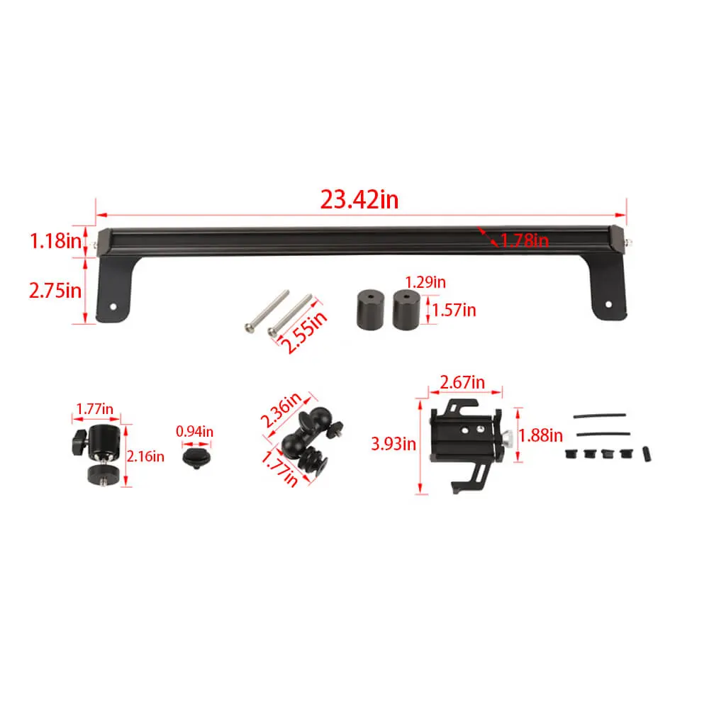 For 2011-2018 Jeep Wrangler JK JKU Dash Camera & Phone Holder Mount Stand - Image 9