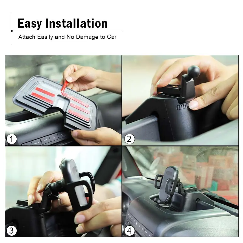 For 2012-2018 Jeep Wrangler JK Dash Tray With Phone Holder Storage Box - Image 5
