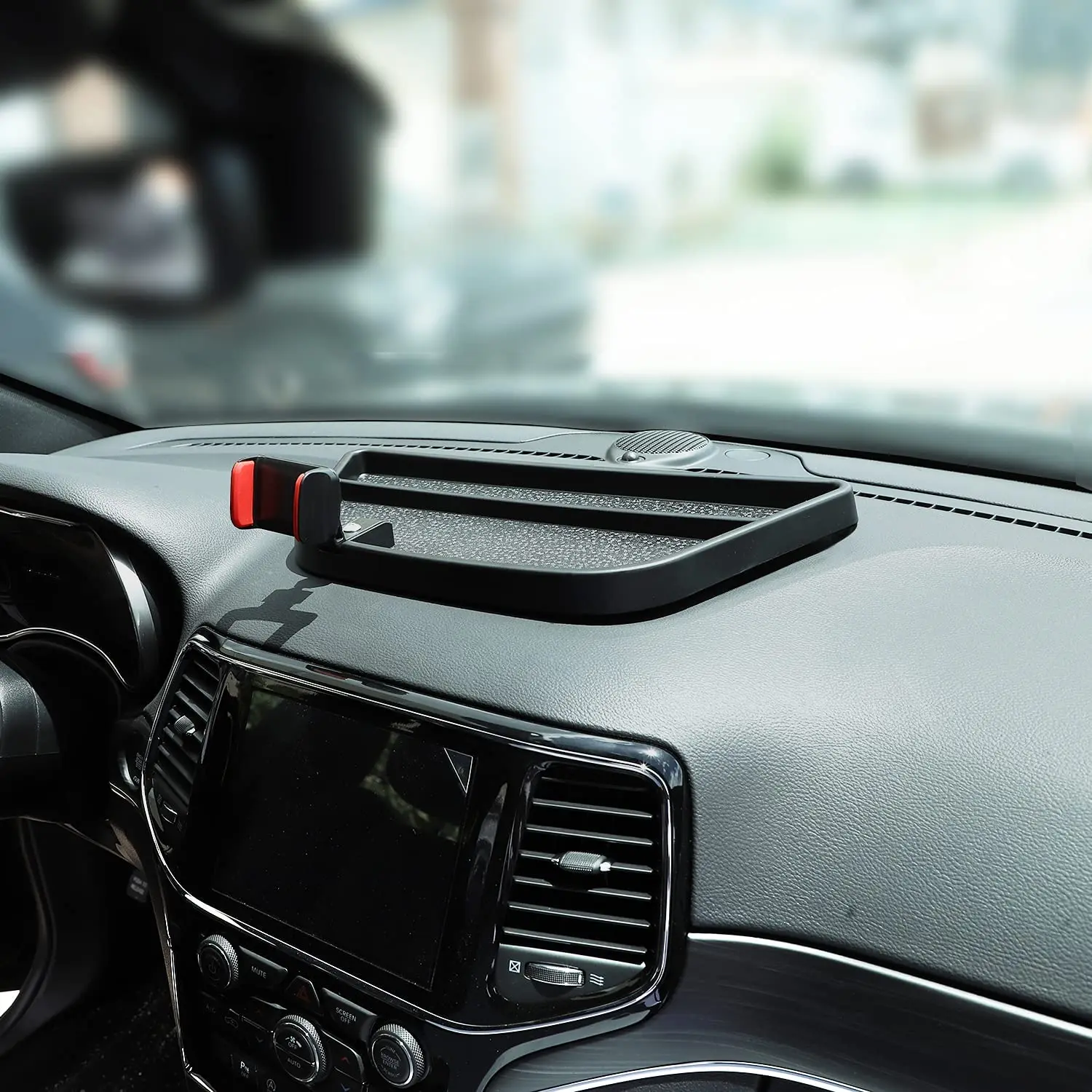 For 2011-2021 Jeep Grand Cherokee WK2 Dash Phone Holder with Storage Tray, Phone Bracket Organizer - Image 4