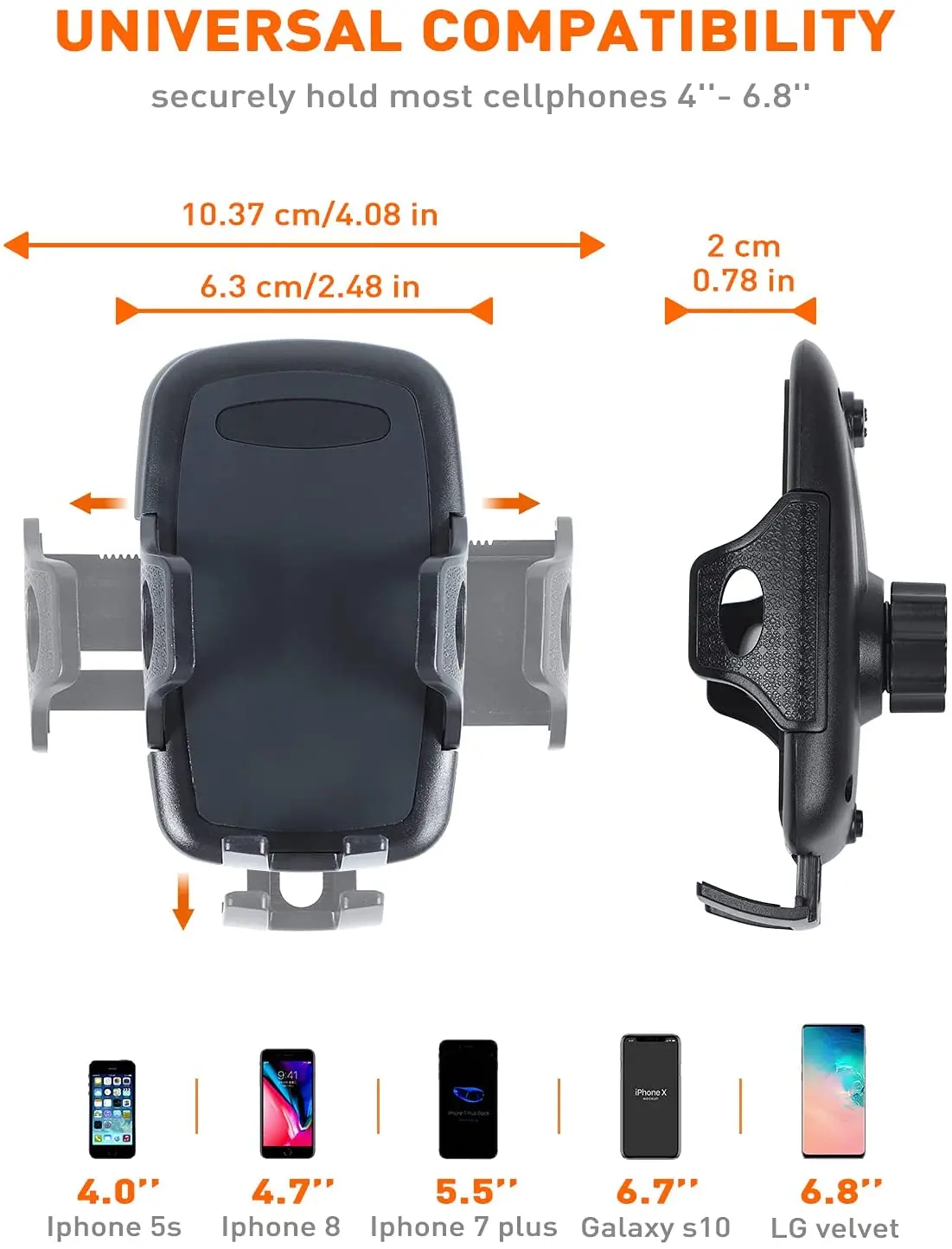 For 2011-2018 Jeep Wrangler JK JKU Dash Tray Mount Phone Clamp Holder, Black - Image 3
