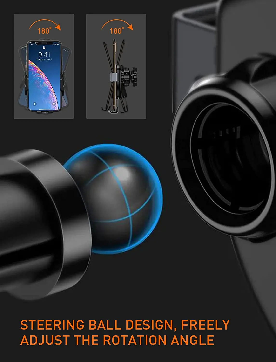 For 2011-2018 Jeep Wrangler JK JKU Dash Tray Mount Phone Clamp Holder, Black - Image 4