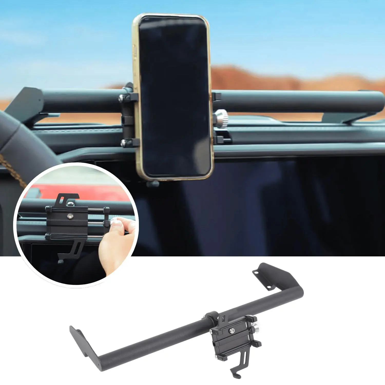 For 2024+ Jeep Wrangler JL & Gladiator JT Dashboard Mobile Phone Holder Rod Bracket