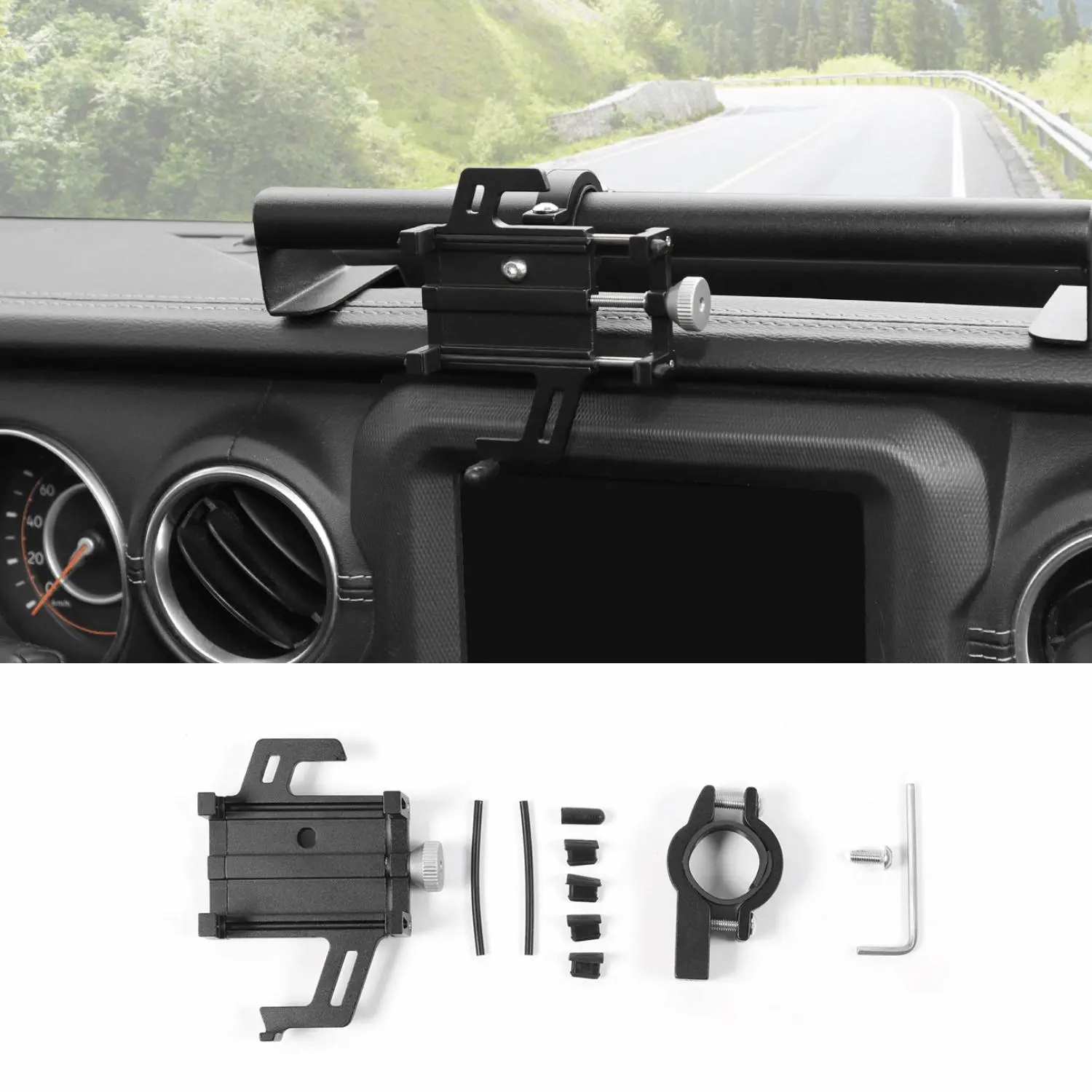 For 2024+ Jeep Wrangler JL & Gladiator JT Dashboard Mobile Phone Holder Rod Bracket - Image 12