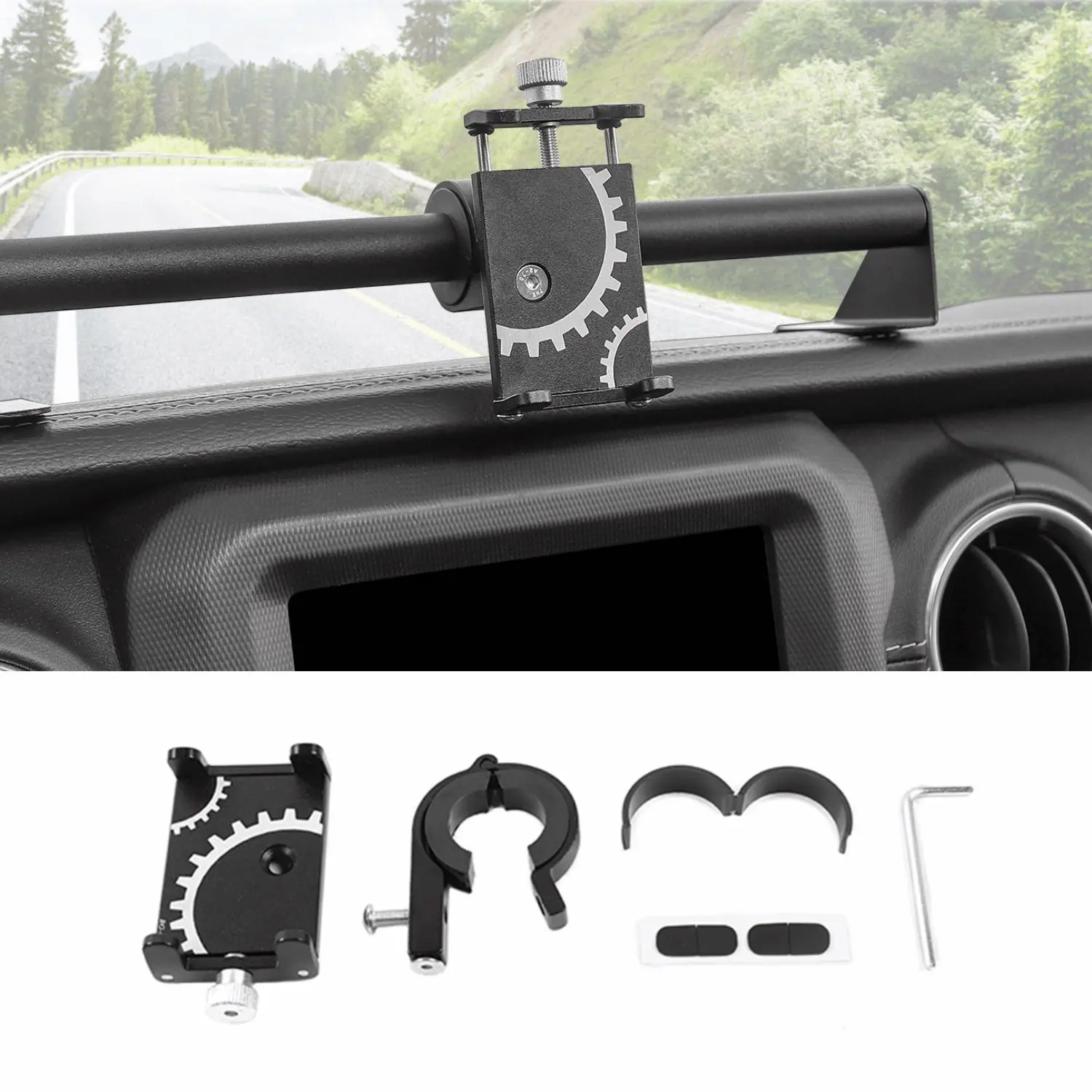 For 2024+ Jeep Wrangler JL & Gladiator JT Dashboard Mobile Phone Holder Rod Bracket - Image 13