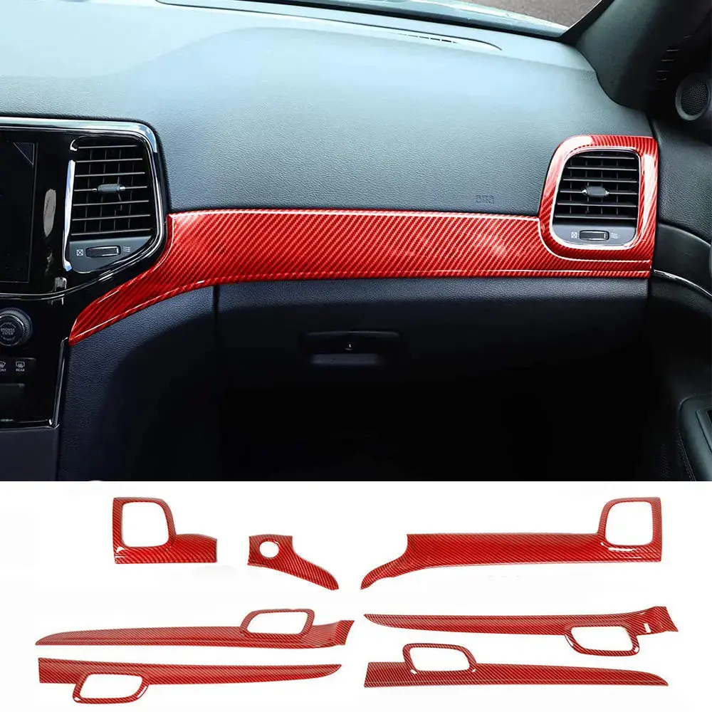For 2014-2021 Jeep Grand Cherokee WK2 Dashboard Panel Trim & Door Handle Cover Kit(The Color Is Different From The Factory Wood Grain) - Image 10