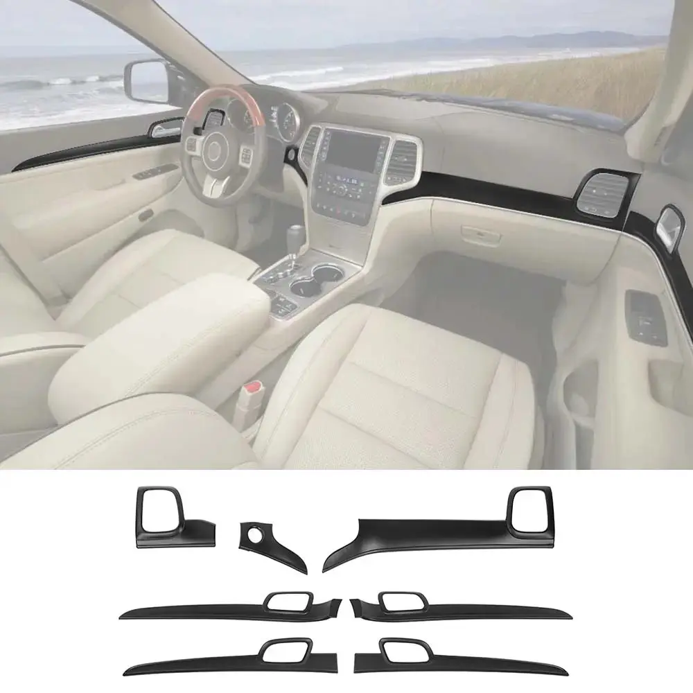 For 2014-2021 Jeep Grand Cherokee WK2 Dashboard Panel Trim & Door Handle Cover Kit(The Color Is Different From The Factory Wood Grain) - Image 11